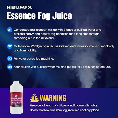 Fog Juice - Condensed Water Mixable Fog Machine Fluid Smoke Solution for Water Based Fog Machine - Great for DJ Party and Outdoor Venues (250ML) in Saudi Arabia