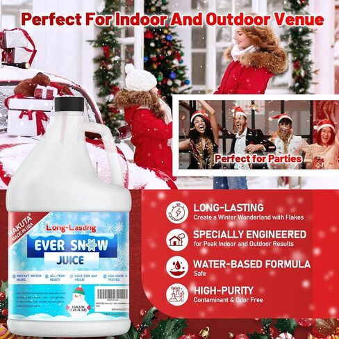 Hakuta Flakes Snow Machine Fluid, Long-Lasting Snow Juice 1 Gallon in Kuwait