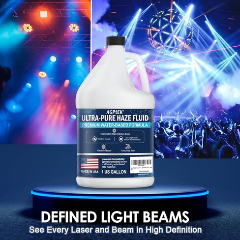 AGPTEK Haze Fluid - Water Based Haze Machine Liquid for Professional Stage Effects - 1 Gallon High Purity Hazer Juice for DJ, Theater, and Church - Long Lasting Fog Juice with Enhanced Light Beams in Kuwait