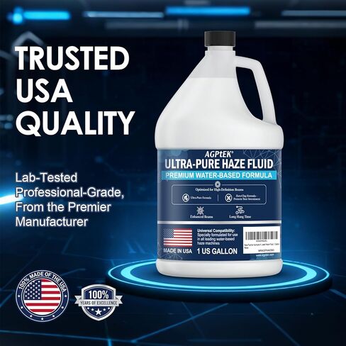 AGPTEK Haze Fluid - Water Based Haze Machine Liquid for Professional Stage Effects - 1 Gallon High Purity Hazer Juice for DJ, Theater, and Church - Long Lasting Fog Juice with Enhanced Light Beams in Kuwait