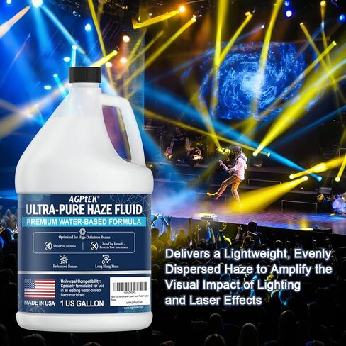 AGPTEK Haze Fluid - Water Based Haze Machine Liquid for Professional Stage Effects - 1 Gallon High Purity Hazer Juice for DJ, Theater, and Church - Long Lasting Fog Juice with Enhanced Light Beams in Kuwait