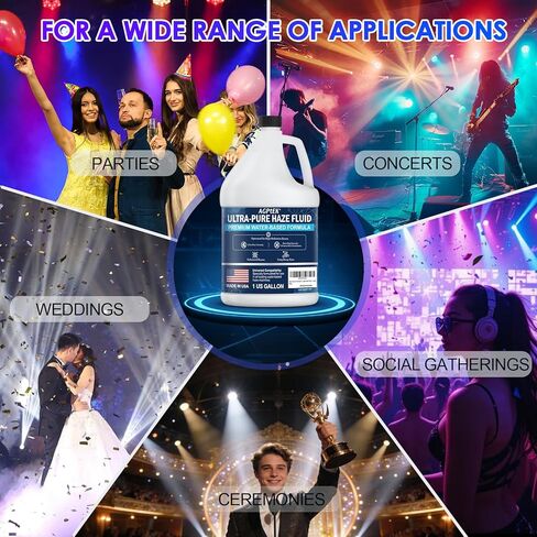 AGPTEK Haze Fluid - Water Based Haze Machine Liquid for Professional Stage Effects - 1 Gallon High Purity Hazer Juice for DJ, Theater, and Church - Long Lasting Fog Juice with Enhanced Light Beams in Kuwait
