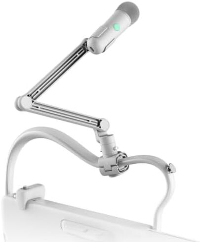 مجموعة ميكروفون لاسلكي لافا جيني، ميكروفون قلبي للكاريوكي، متوافق مع جيتار لافا جيني الذكي بدون خيوط، حامل قابل للتعديل وحامل شفط متضمن (أبيض) in Kuwait