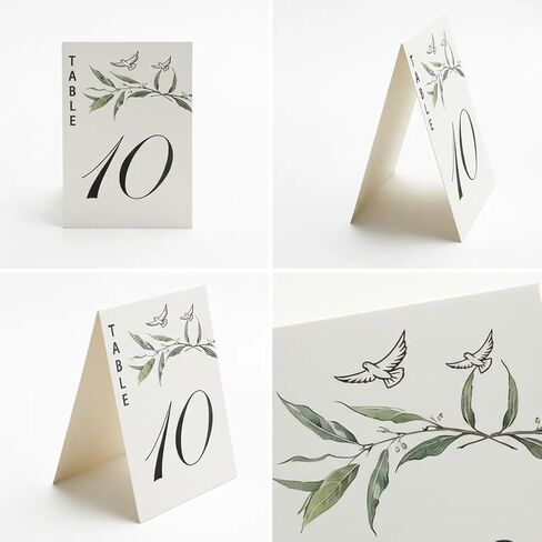 Elegant Wedding Table Numbers 1-20 with Head Table, 4x6 Inch White Art Paper Double-Sided Printed, No Stand Required, Perfect for Wedding Reception, Party, Event & Table Decor(1-10) in Saudi Arabia