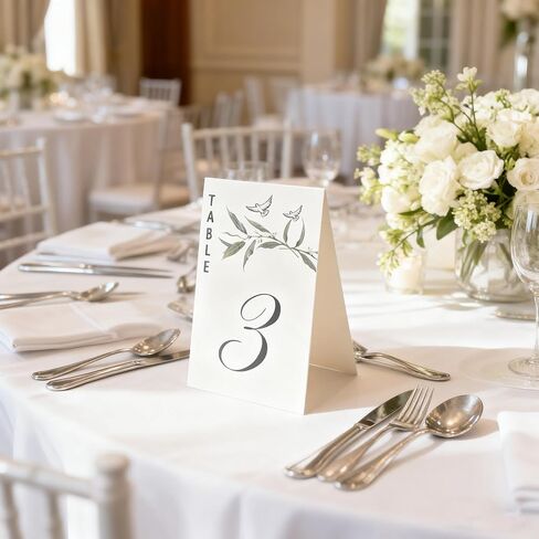 Elegant Wedding Table Numbers 1-20 with Head Table, 4x6 Inch White Art Paper Double-Sided Printed, No Stand Required, Perfect for Wedding Reception, Party, Event & Table Decor(1-10) in Saudi Arabia