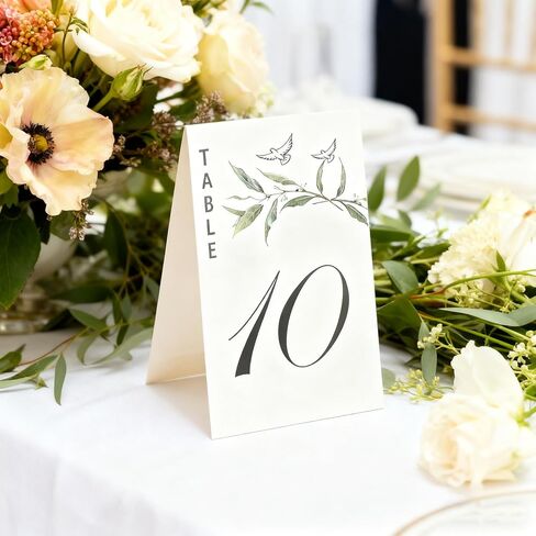 Elegant Wedding Table Numbers 1-20 with Head Table, 4x6 Inch White Art Paper Double-Sided Printed, No Stand Required, Perfect for Wedding Reception, Party, Event & Table Decor(1-10) in Saudi Arabia