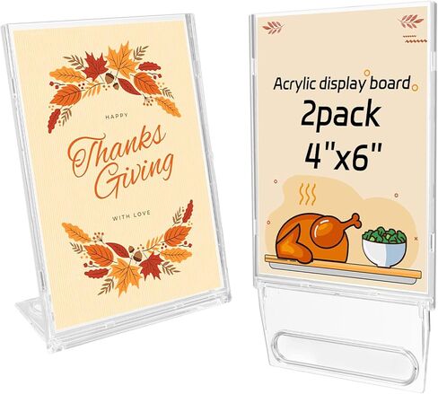10 Pack 4x6 Inch Sign Holder Horizontal, Double-Sided Usage with Swivel Base for Table Display, for Office, Store, Restaurant, Retail Counters, for Menu, Message Board, Note in Saudi Arabia