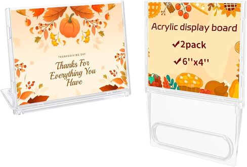 10 Pack 4x6 Inch Sign Holder Horizontal, Double-Sided Usage with Swivel Base for Table Display, for Office, Store, Restaurant, Retail Counters, for Menu, Message Board, Note in Saudi Arabia
