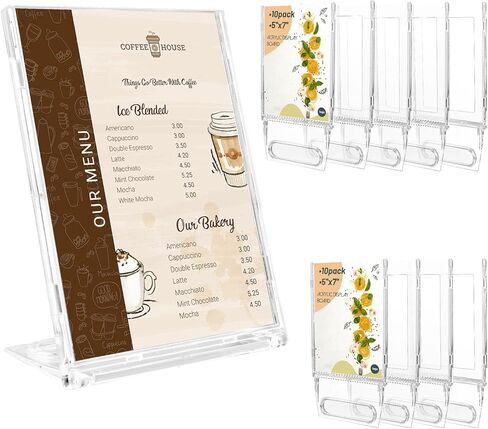10 Pack 4x6 Inch Sign Holder Horizontal, Double-Sided Usage with Swivel Base for Table Display, for Office, Store, Restaurant, Retail Counters, for Menu, Message Board, Note in Saudi Arabia