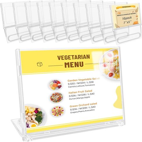 10 Pack 4x6 Inch Sign Holder Horizontal, Double-Sided Usage with Swivel Base for Table Display, for Office, Store, Restaurant, Retail Counters, for Menu, Message Board, Note in Saudi Arabia