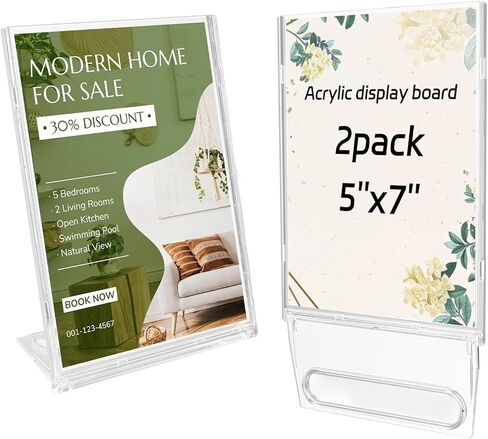 10 Pack 4x6 Inch Sign Holder Horizontal, Double-Sided Usage with Swivel Base for Table Display, for Office, Store, Restaurant, Retail Counters, for Menu, Message Board, Note in Saudi Arabia