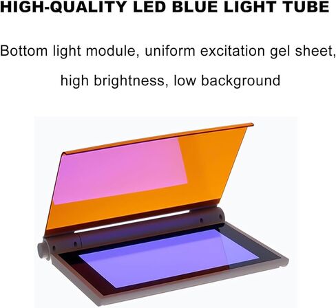 470nm Blue Light LED Transilluminator, Blue Light Gel Cutter for DNA, Protein Gels, with Angle Adjustable Amber Filter, Gel Electrophoresis Visualization, Light Intensity Adjustable in Kuwait