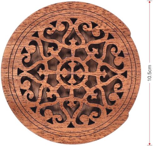 Mahogany Wood Acoustic Guitar Soundhole Cover with Feedback Buffer for EQ Folk Guitars - 4-Pack Wooden Sound Hole Block for Pickguard Compatible Guitars in Kuwait
