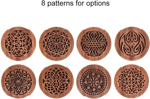 Mahogany Wood Acoustic Guitar Soundhole Cover with Feedback Buffer for EQ Folk Guitars - 4-Pack Wooden Sound Hole Block for Pickguard Compatible Guitars in Kuwait