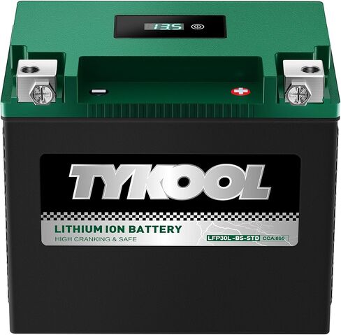 TYKOOL YTX14AH-BS-STD, LiFePO4 Lithium Motorcycle Battery,12.8V 7Ah,420CCA,5X Longer Life,Digital Readout, Powersports Battery,Fits for ATV, UTV, Scooter, Snow mobile,Polarity:[+ -] in Kuwait