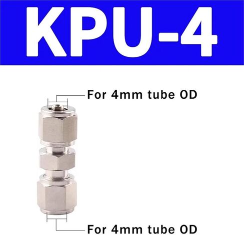 Copper Nickel Quick Screw Joint PU Straight PG Variable Diameter Direct Gas Pipe Lock Nut Type 6-4 8-6 10-6 12-16mm 10Pcs(KPU-4mm) in Saudi Arabia