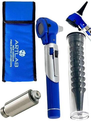 Artlab-Otoscope - Ear Otoscope with Light, Ear Infection Detector -Mini Otoscope Set Pocket Ear Scope Set for Students Nurse Children Adults Pets Home use (Blue) in Kuwait