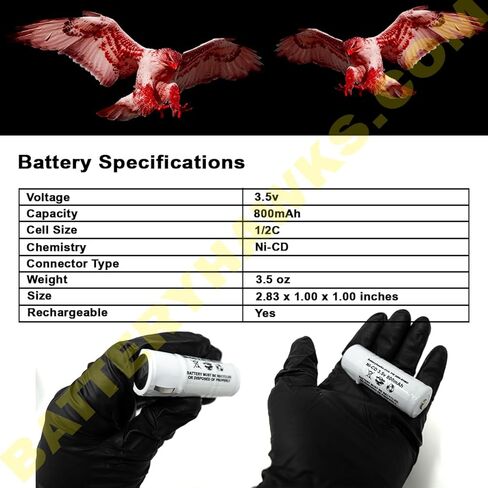 Battery Hawk (2 Pack) 72200 3.5V 800mAh Ni-CD Otoscope Medic 71000 71020 71010 1919-P-5020 N3675I B10097 B11355 in Saudi Arabia