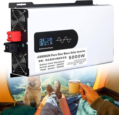 2026 Upgrade 5000W-12000W Pure Sine Wave Inverter with LCD Display, DC 12V/24V/48V/60V/72V/96V to AC, Ideal for RV, Boat, Camping, and Electronics Charging in Saudi Arabia