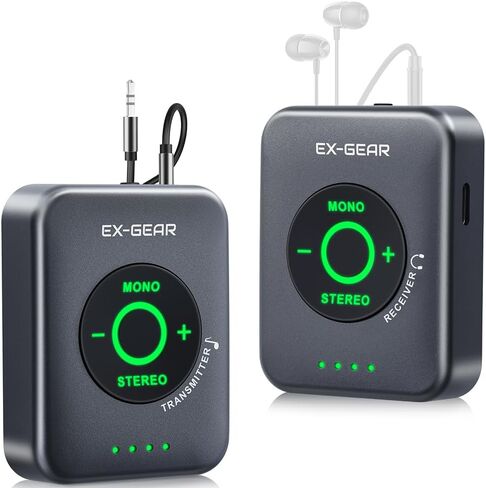 Wireless in Ear Monitor System 5.8GHz, Ultra-Low Latency Clear Stereo Monitoring, 48kHz/24-bit Audio, Rechargeable TX/RX, One-to-Many Auto-Pairing, 100ft Range, Space Gray in Kuwait