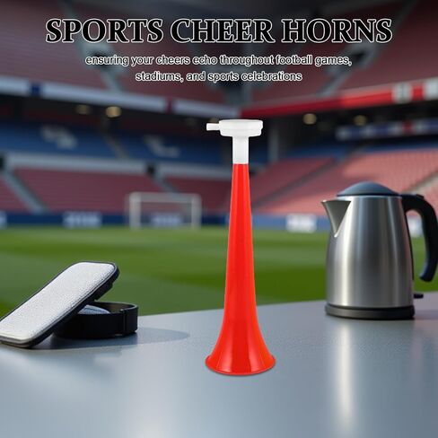10 قطع من أبواق الملاعب للألعاب الرياضية من VOSAREA، 11 بوصة من البلاستيك لصانعي الضوضاء لتشجيع كرة القدم وكرة القدم، أبواق هوائية للاحتفالات للحفلات وحفلات التخرج وصانعي الضوضاء in Saudi Arabia