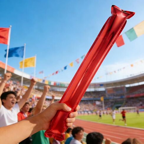 VOSAREA 32pcs Inflatable Thunder Sticks, 23. 6 Inch Red Aluminum Film Cheering Sticks, Reusable Noise Makers for Sports Events, Concerts, Parties in Saudi Arabia