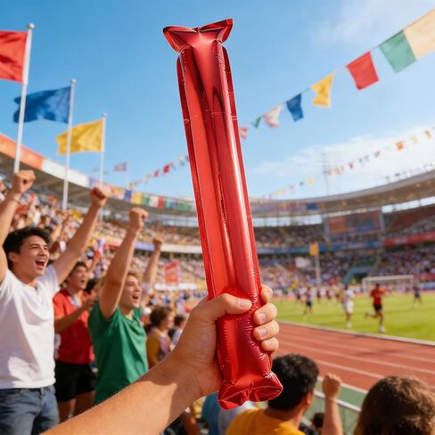 VOSAREA 32pcs Inflatable Thunder Sticks, 23. 6 Inch Red Aluminum Film Cheering Sticks, Reusable Noise Makers for Sports Events, Concerts, Parties in Saudi Arabia