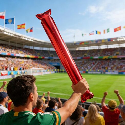 VOSAREA 32pcs Inflatable Thunder Sticks, 23. 6 Inch Red Aluminum Film Cheering Sticks, Reusable Noise Makers for Sports Events, Concerts, Parties in Saudi Arabia