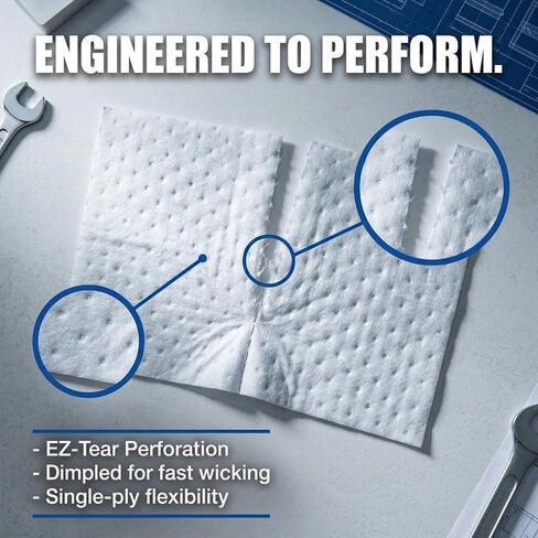 وسادات ماصة للزيت من سبيلفيتر مقاس 16 × 18 بوصة، وسادات ماصة للزيت فقط للجراج والسيارات وتنظيف الانسكابات، طبقة واحدة من مادة البولي بروبيلين الذائبة، 100 قطعة in Kuwait