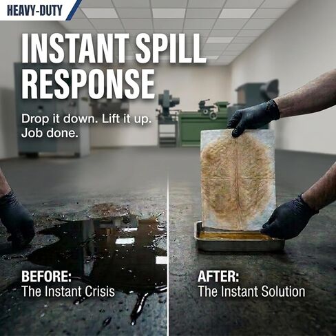 وسادات ماصة للزيت من سبيلفيتر مقاس 16 × 18 بوصة، وسادات ماصة للزيت فقط للجراج والسيارات وتنظيف الانسكابات، طبقة واحدة من مادة البولي بروبيلين الذائبة، 100 قطعة in Kuwait