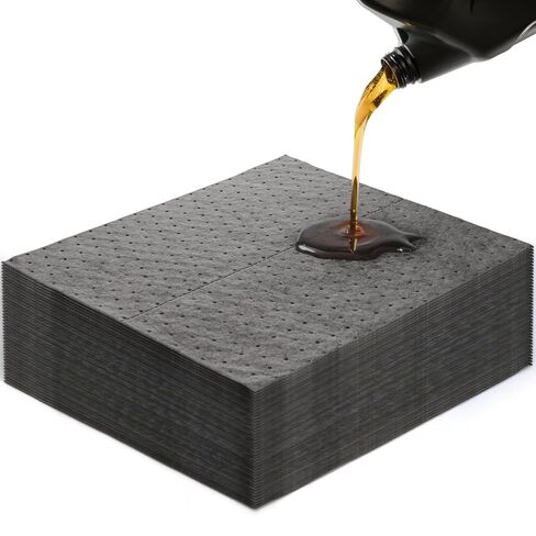 Okllen 50 Pcs Oil Absorbent Pads, 16"x18" Pigmats Spill Pads Dimpled Texture for Fast Spill Cleanup for Garage, Workshop & Industrial Use in Saudi Arabia
