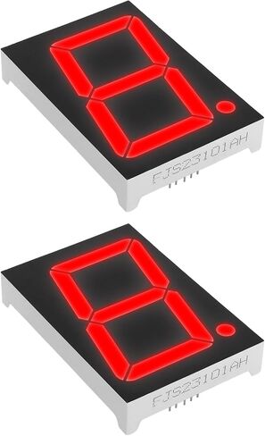 2X أحمر 7 شرائح 2.3 بوصة كاثود مشترك LED شاشة عرض أحادية الرقم 10 سنون PCB 7.2–8.0 VDC للعرض الرقمي الإلكتروني in Saudi Arabia