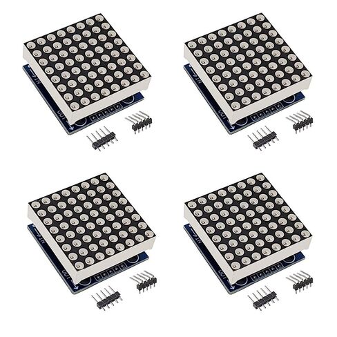 MAX7219 8x8 Dot Matrix LED Display Module 5V MCU Control LED Dot Matrix for Arduino Raspberry Pi (Blue, 4 Pack) in Kuwait