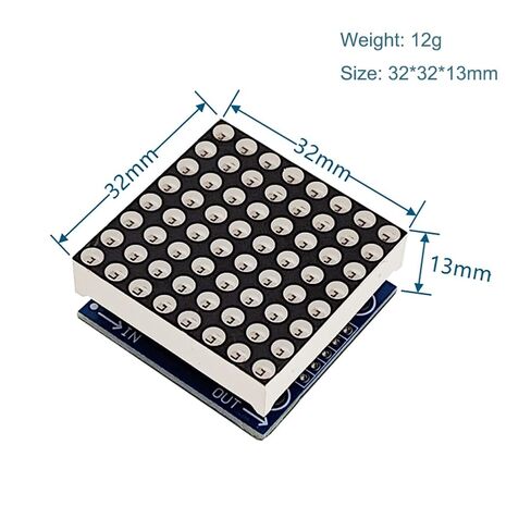 MAX7219 8x8 Dot Matrix LED Display Module 5V MCU Control LED Dot Matrix for Arduino Raspberry Pi (Blue, 4 Pack) in Kuwait
