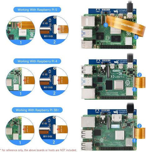 Waveshare 3.5inch DSI Capacitive Touch Display, Compatible with Raspberry Pi 5/4/3B+ Series Boards, 5-Point Touch, 640 × 480 Pixels, IPS Display Panel in Saudi Arabia