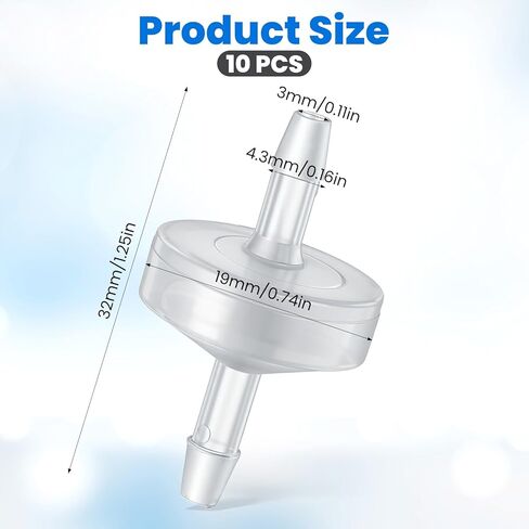 10 Pack 1/8 inch Plastic Check Valve, One Way Check Valve Hose Barb Non Return for Water Fuel Oil Air Gas (3MM) in Saudi Arabia