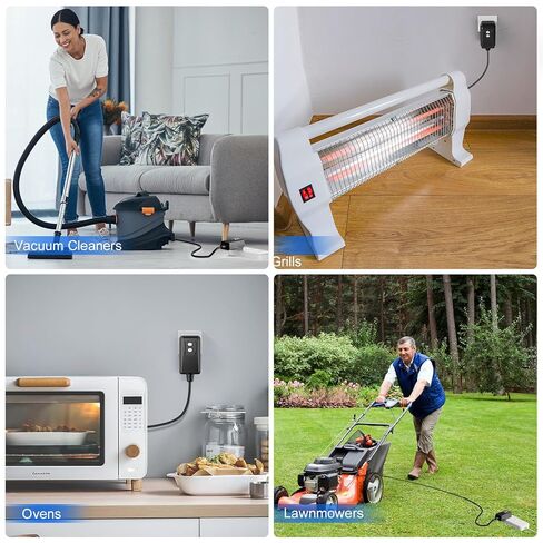 Auto-Monitoring GFCI Replacement Plug Assembly, Auto Reset 15 Amp 3 Wires 3 Prongs,Waterproof, Ground Fault Circuit Interrupter for Air Conditioner, Pressure Washer, Ovens, Hot Tub.ETL Listed,Black in Kuwait