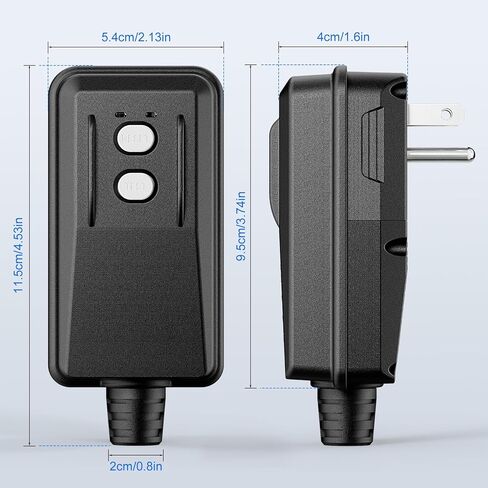 Auto-Monitoring GFCI Replacement Plug Assembly, Auto Reset 15 Amp 3 Wires 3 Prongs,Waterproof, Ground Fault Circuit Interrupter for Air Conditioner, Pressure Washer, Ovens, Hot Tub.ETL Listed,Black in Kuwait