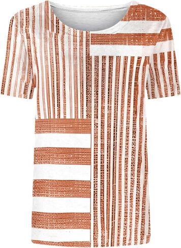 Floral Tops for Women Lightweight Short Sleeve Shirt Crew Neck Graphic Tshirt Summer Tunic Blouses for Vacation in Saudi Arabia