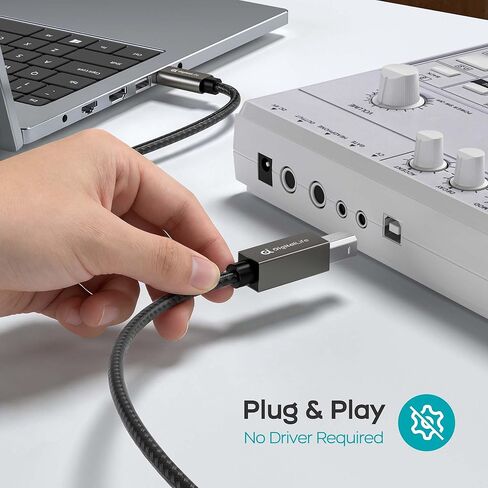 DigitalLife FlexMIDI Vortex Series | USB-C to USB-B MIDI Cable for MIDI Keyboards, Controllers & Interfaces, Nylon-Braided with Metal Connectors, 6.6ft (2m), Windows/macOS/Linux (2-Pack) in Saudi Arabia