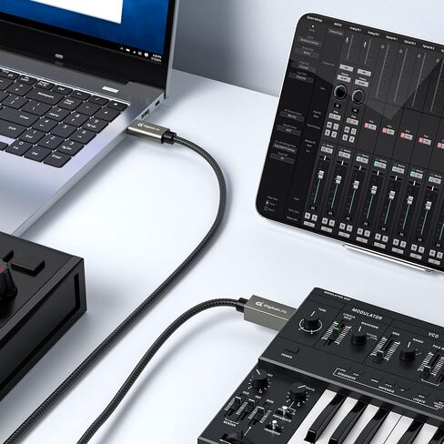 DigitalLife FlexMIDI Vortex Series | USB-C to USB-B MIDI Cable for MIDI Keyboards, Controllers & Interfaces, Nylon-Braided with Metal Connectors, 6.6ft (2m), Windows/macOS/Linux (2-Pack) in Saudi Arabia