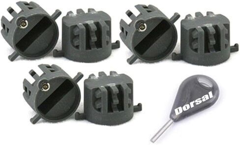 DORSAL Surfboard Fins Thruster 3 Fin Box Set Plugs with Key and Screws FCS Compatible Black Universal Glass Filled Nylon in Kuwait