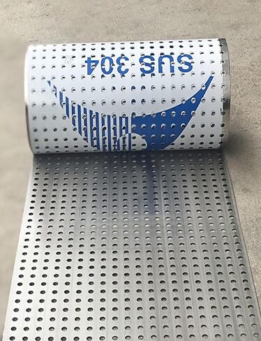 Stainless Steel Perforated Sheet, 8mm Hole Diameter Metal Plate with Gloves, Anti-Drop Design, Heavy-Duty 40x800cm for Industrial & DIY Projects in Kuwait