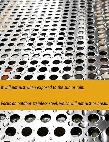 Stainless Steel Perforated Sheet, 8mm Hole Diameter Metal Plate with Gloves, Anti-Drop Design, Heavy-Duty 40x800cm for Industrial & DIY Projects in Kuwait