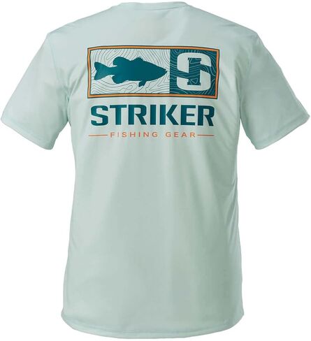 Striker Men's Men Prime Short Sleeve Upf أكثر من 50 قميصًا لصيد الأسماك ، الفيروز الخفيف in Saudi Arabia