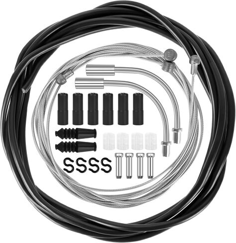 Ainiv Universal Bicycle Brake Cable Kit, Bike Shift Cable and Drive Cables Set with 2 V-Brake Manifold (90 Degrees) for Mountain, Road, Racing, Electric Bicycle in Kuwait