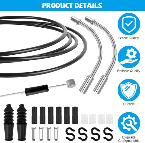 Ainiv Universal Bicycle Brake Cable Kit, Bike Shift Cable and Drive Cables Set with 2 V-Brake Manifold (90 Degrees) for Mountain, Road, Racing, Electric Bicycle in Kuwait