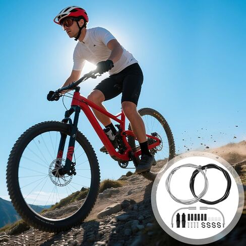 Ainiv Universal Bicycle Brake Cable Kit, Bike Shift Cable and Drive Cables Set with 2 V-Brake Manifold (90 Degrees) for Mountain, Road, Racing, Electric Bicycle in Kuwait