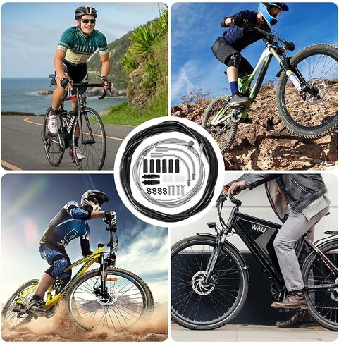 Ainiv Universal Bicycle Brake Cable Kit, Bike Shift Cable and Drive Cables Set with 2 V-Brake Manifold (90 Degrees) for Mountain, Road, Racing, Electric Bicycle in Kuwait