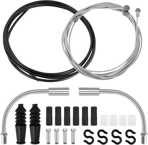 Ainiv Universal Bicycle Brake Cable Kit, Bike Shift Cable and Drive Cables Set with 2 V-Brake Manifold (90 Degrees) for Mountain, Road, Racing, Electric Bicycle in Kuwait